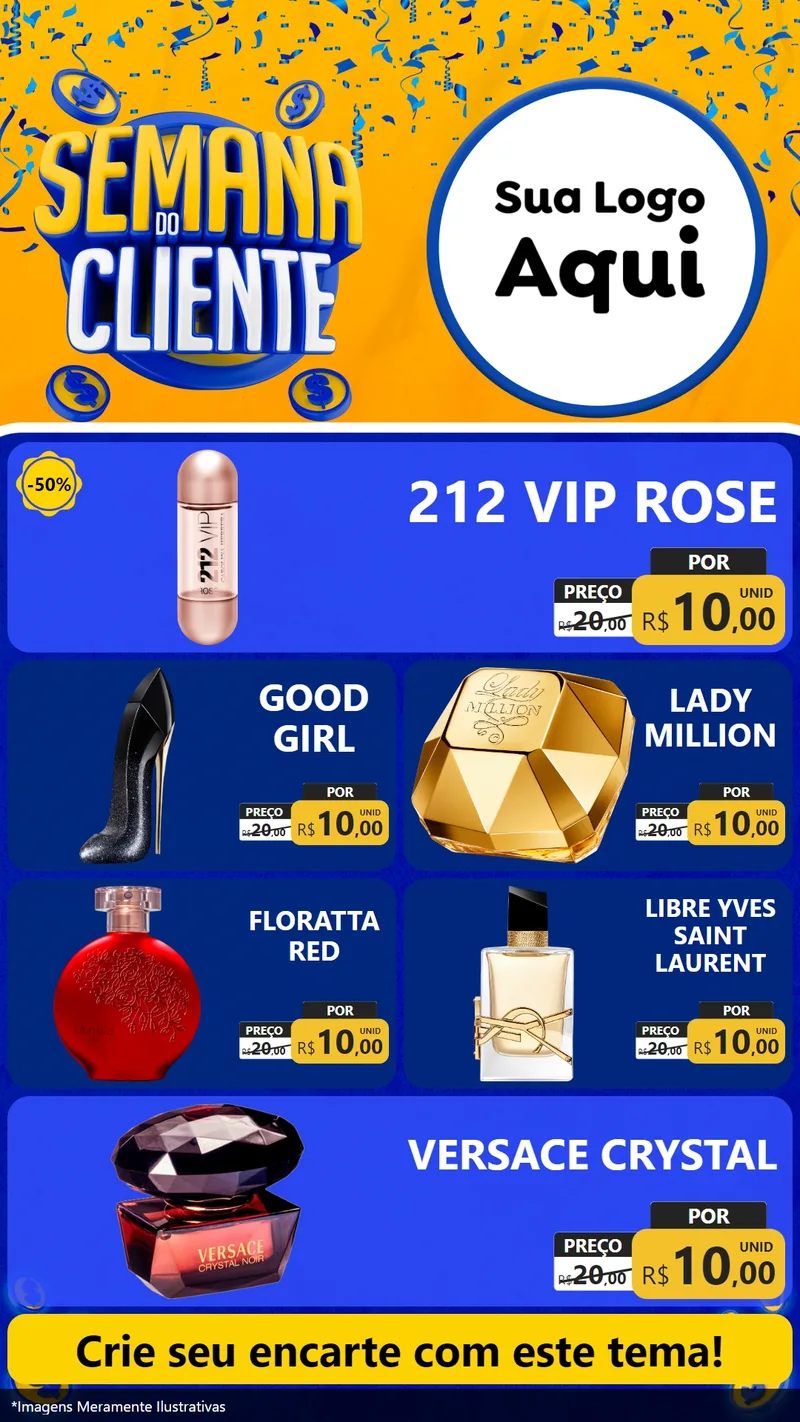 Modelo de TV para TV Vertical com o tema Semana do Cliente para Perfumes