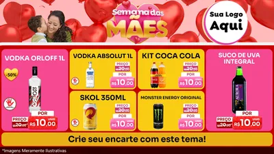 Modelo de TV para TV Horizontal com o tema Semana Das Mães para Distribuidora de bebidas