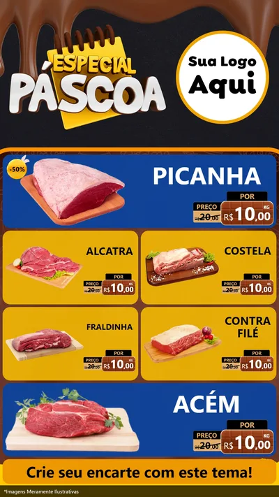 Modelo de TV para TV Vertical com o tema Especial Páscoa para Açougue