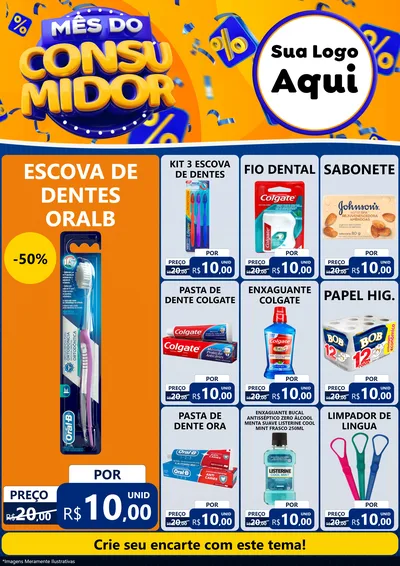 Modelo de Encarte para Encarte A4 Vertical com o tema Mês do Consumidor para Higiene Pessoal