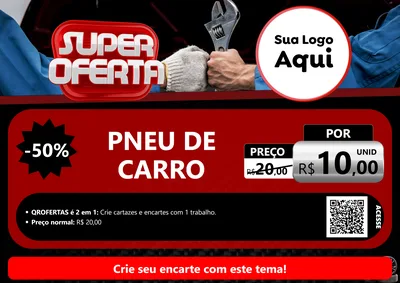 Modelo de Cartaz para Cartaz A4 Horizontal com o tema Super Oferta - Autopeças para Auto peças
