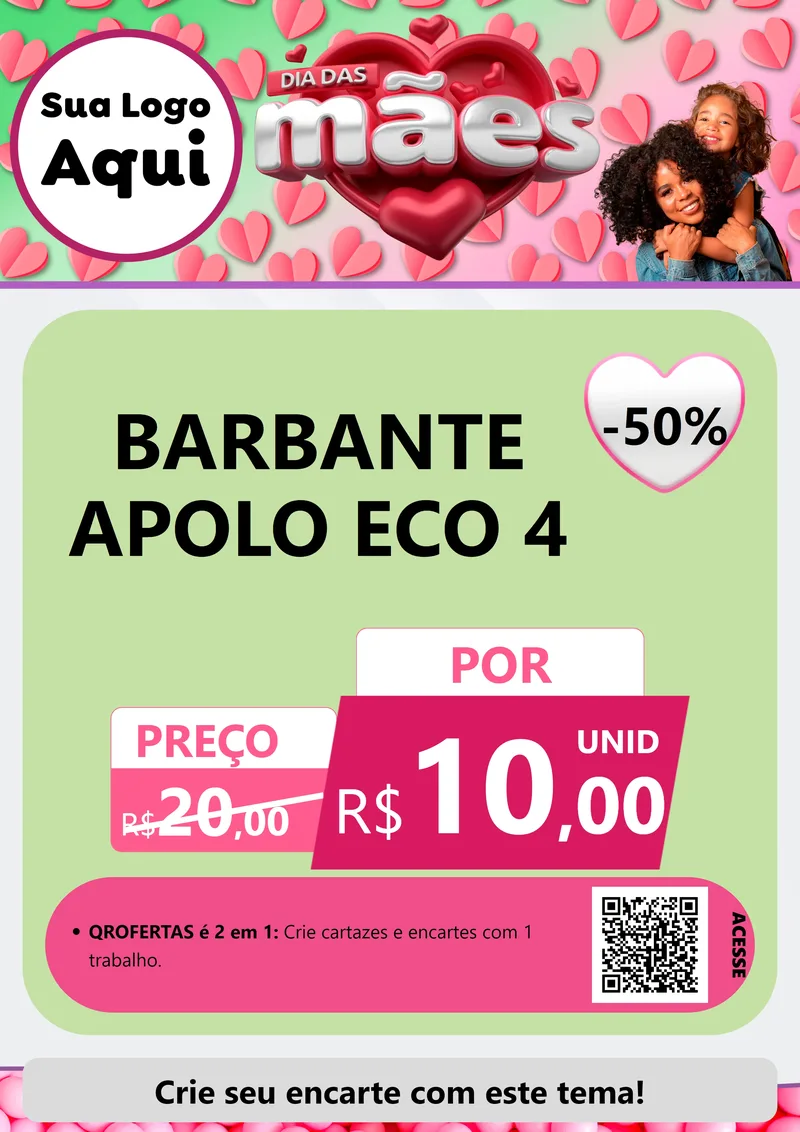 Modelo de Cartaz para Cartaz A4 Vertical com o tema Dia das Mães para Armarinho e Aviamentos