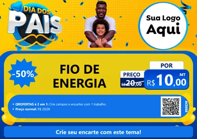 Modelo de Cartaz para Cartaz A4 Horizontal com o tema Dia dos Pais para Materiais Elétricos