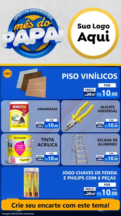 Modelo de TV para TV Vertical com o tema Ofertas Imperdíveis Mês Do Papai para Material para Construção