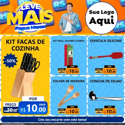 Modelo de Rede Social para Feed Facebook com o tema Leve Mais, Pague Menos para Utilidades Domésticas