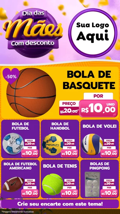 Modelo de Rede Social para Stories com o tema Dia das Mães com Desconto para Artigos Esportivos