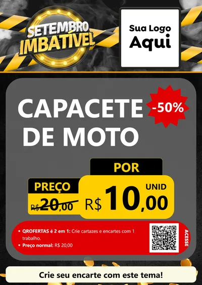 Modelo de Cartaz para Cartaz A4 Vertical com o tema Setembro Imbatível para Moto peças