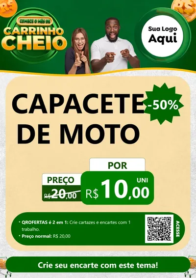 Modelo de Cartaz para Cartaz A4 Vertical com o tema Carrinho Cheio para Moto peças