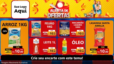 Modelo de TV para TV Horizontal com o tema Alerta de Ofertas para Supermercado