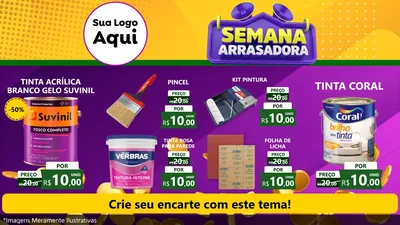 Modelo de TV para TV Horizontal com o tema Semana Arrasadora para Tintas e Ferramentas