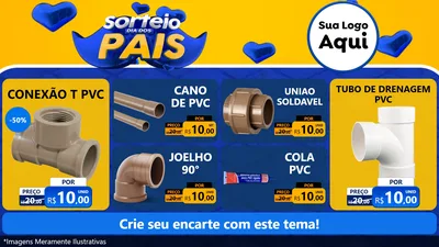 Modelo de TV para TV Horizontal com o tema Sorteio Dia dos Pais para Tubos e conexões