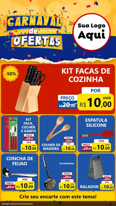 Modelo de Rede Social para Stories com o tema Carnaval de Ofertas para Utilidades Domésticas