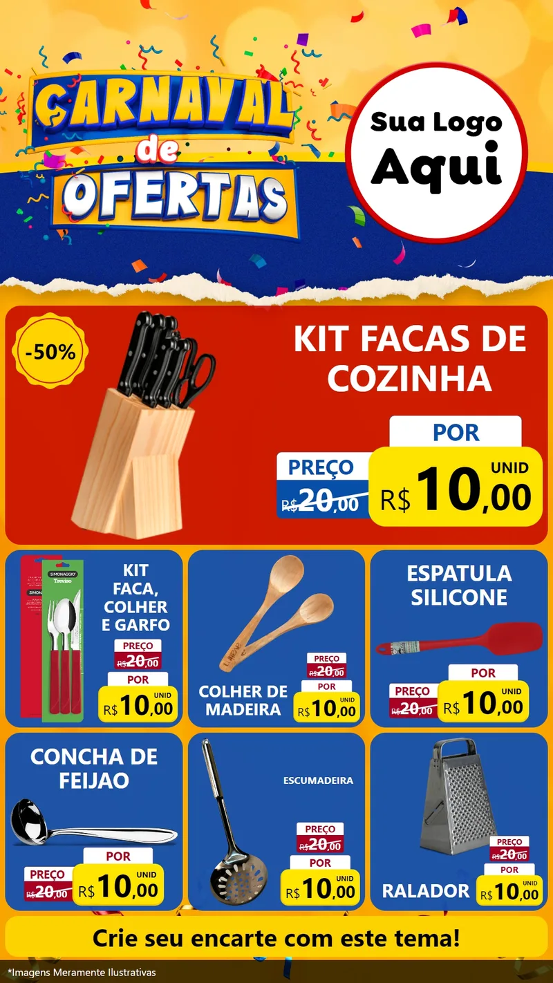 Modelo de Rede Social para Stories com o tema Carnaval de Ofertas para Utilidades Domésticas