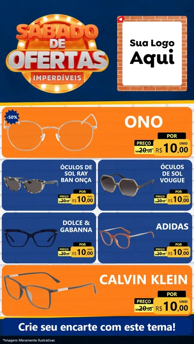 Modelo de TV para TV Vertical com o tema Sábado de Ofertas Imperdíveis para Óticas