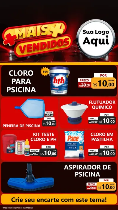 Modelo de TV para TV Vertical com o tema Mais Vendidos para Produtos para Piscina