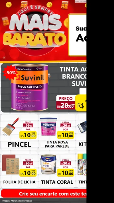 Modelo de Rede Social para Stories com o tema Mais Barato para Tintas e Ferramentas