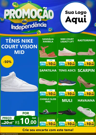 Modelo de Encarte para Encarte A4 Vertical com o tema Promoção da Independência para Calçados