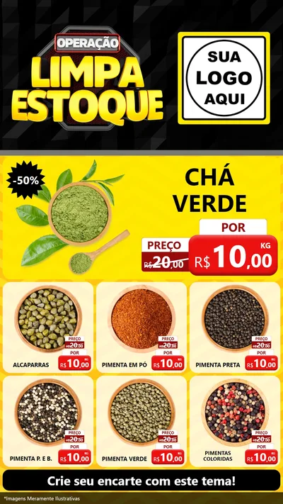Modelo de Rede Social para Stories com o tema Operação Limpa Estoque para Produtos Naturais