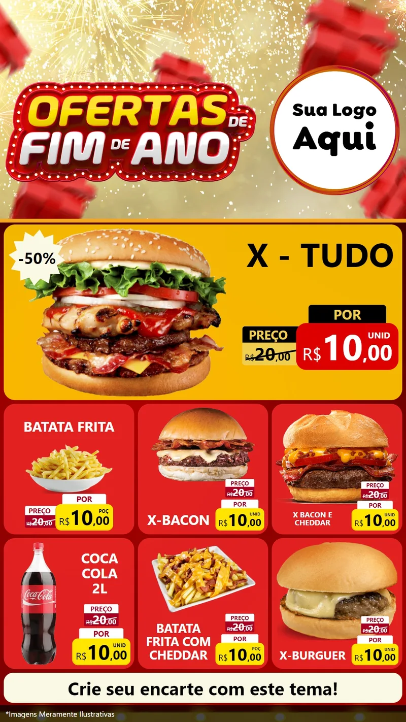 Modelo de Rede Social para Stories com o tema Ofertas de Fim de Ano para Hamburgueria