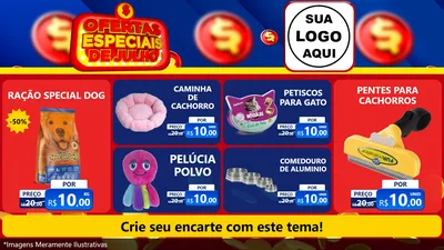 Modelo de TV para TV Horizontal com o tema Ofertas Especiais de Julho para Pet Shop