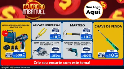 Modelo de TV para TV Horizontal com o tema Fevereiro Imbatível para Maquinas e Ferramentas