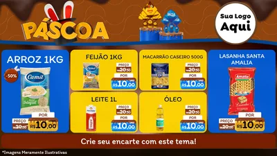 Modelo de TV para TV Horizontal com o tema Páscoa para Supermercado