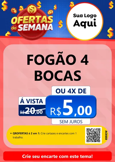 Modelo de Cartaz para Cartaz A4 Vertical com o tema Ofertas Da Semana para Móveis e Eletro