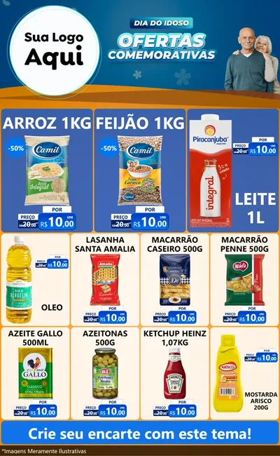 Modelo de Encarte para Encarte Grande com o tema Dia do Idoso