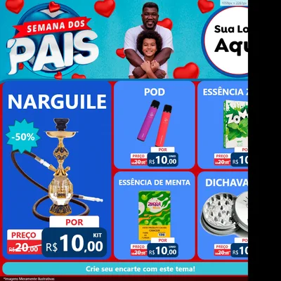 Modelo de Rede Social para Feed Facebook com o tema Semana Dos Pais para Tabacaria