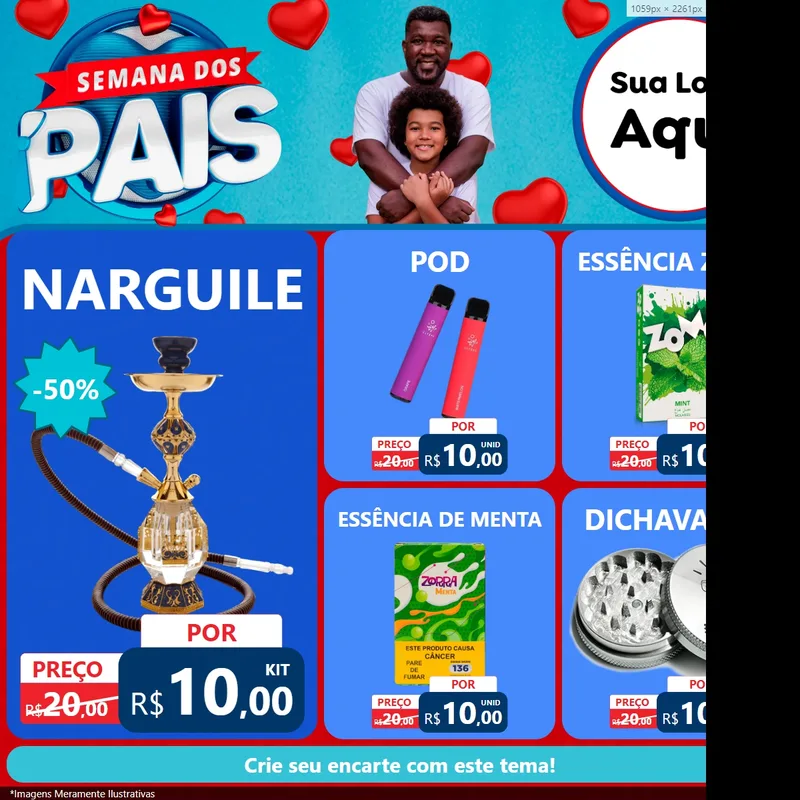 Modelo de Rede Social para Feed Facebook com o tema Semana Dos Pais para Tabacaria