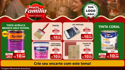 Modelo de TV para TV Horizontal com o tema Alegria Em Família - Super Ofertas para Tintas e Ferramentas