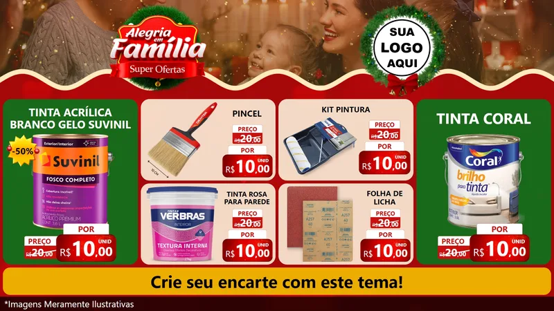 Modelo de TV para TV Horizontal com o tema Alegria Em Família - Super Ofertas para Tintas e Ferramentas