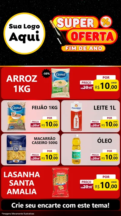 Modelo de TV para TV Vertical com o tema Super Oferta Fim de Ano para Supermercado