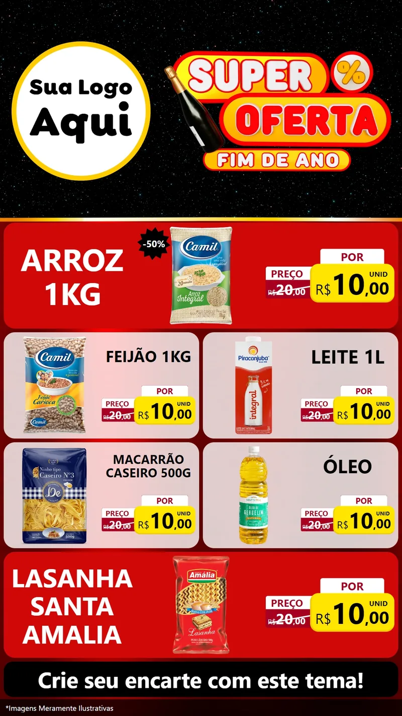 Modelo de TV para TV Vertical com o tema Super Oferta Fim de Ano para Supermercado