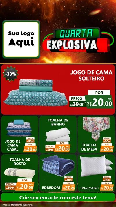 Modelo de Rede Social para Stories com o tema Quarta Explosiva para Cama, Mesa e Banho