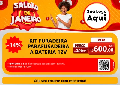 Modelo de Cartaz para Cartaz A4 Horizontal com o tema Saldão de Janeiro para Maquinas e Ferramentas