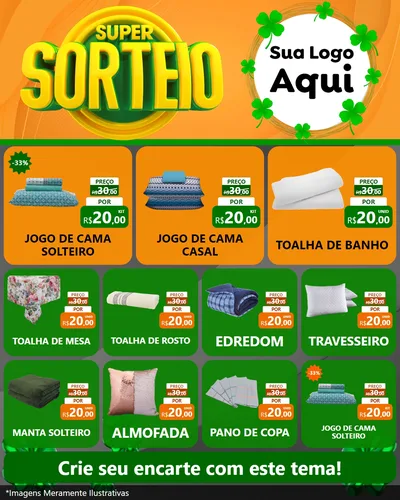 Modelo de Rede Social para Feed Instagram com o tema Super Sorteio para Cama, Mesa e Banho