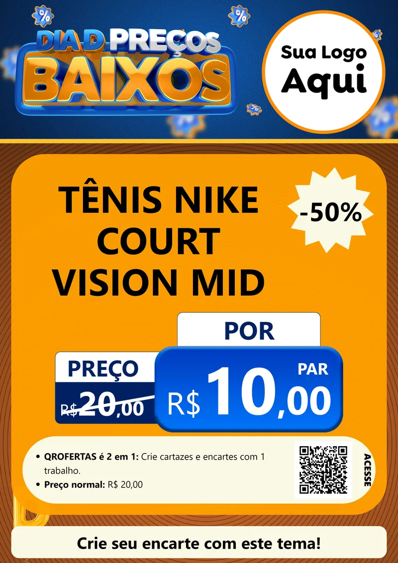 Modelo de Cartaz para Cartaz A4 Vertical com o tema Dia D Preço Baixo para Calçados