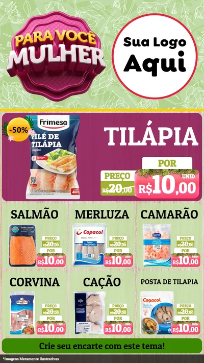 Modelo de Rede Social para Stories com o tema Para Você Mulher para Peixaria
