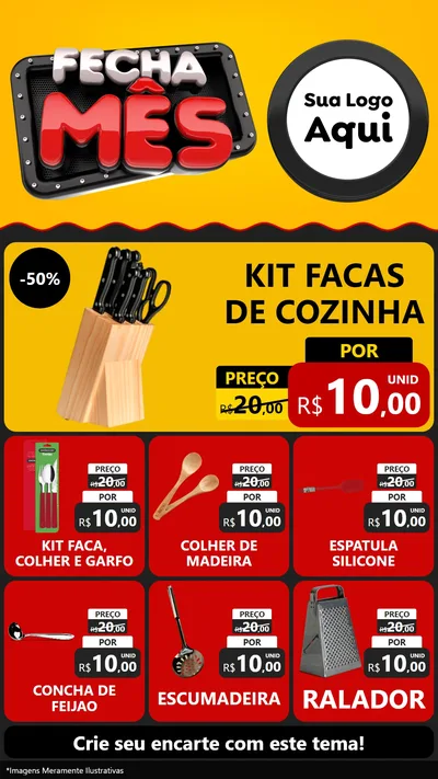 Modelo de Rede Social para Stories com o tema Fecha Mês para Utilidades Domésticas
