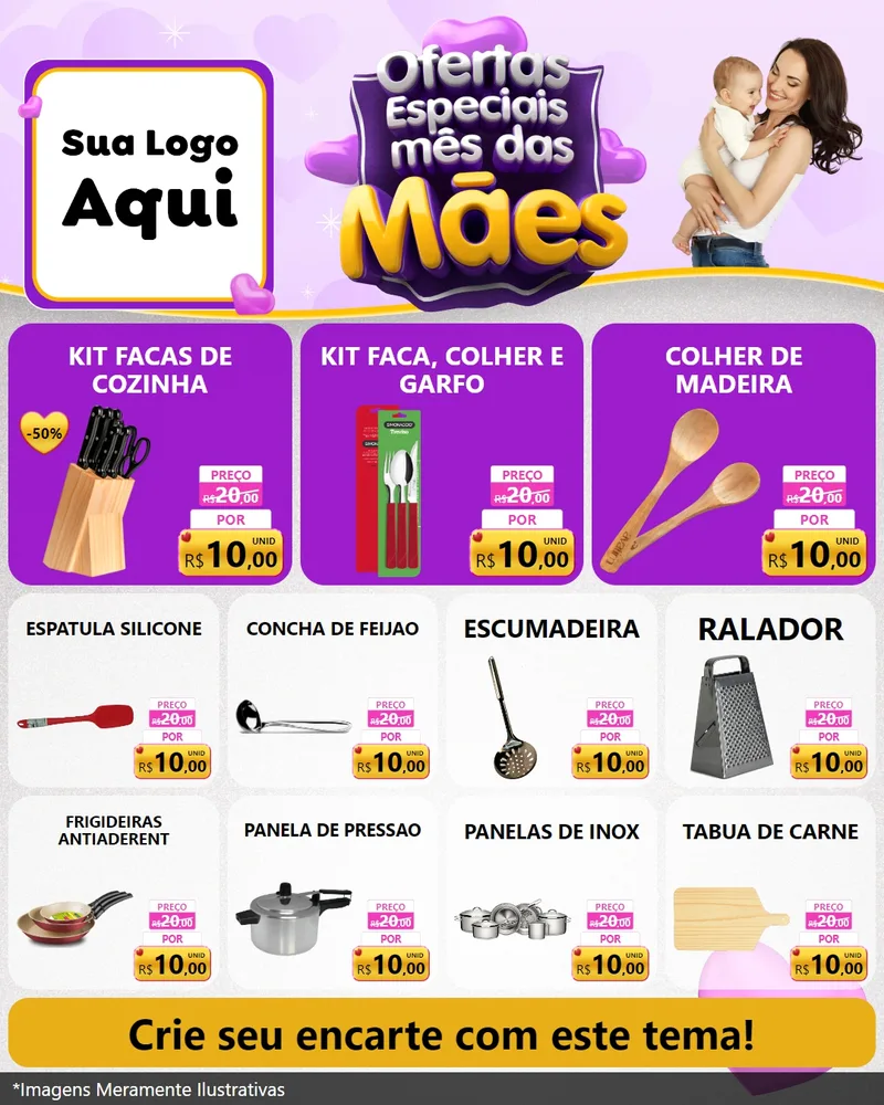 Modelo de Rede Social para Feed Instagram com o tema Ofertas Especiais - Mês das Mães para Utilidades Domésticas