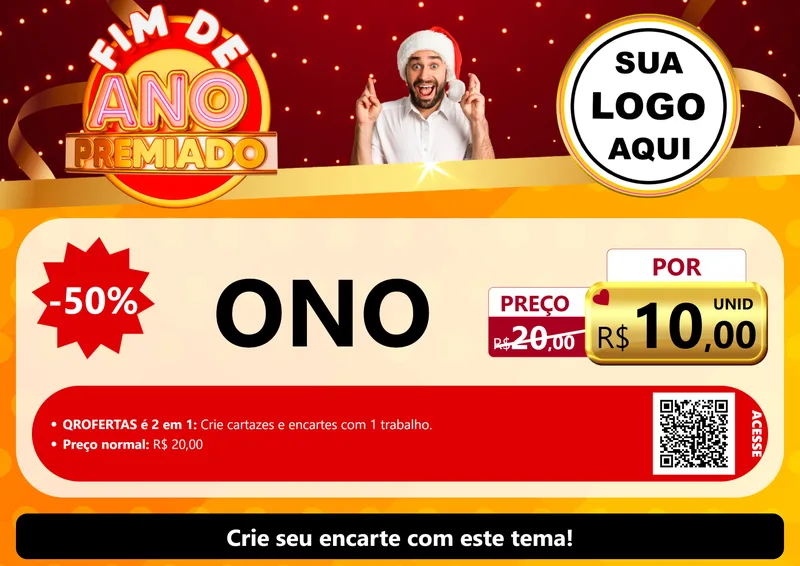 Modelo de Cartaz para Cartaz A4 Horizontal com o tema Fim de Ano Premiado para Óticas