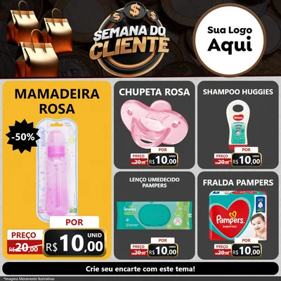 Modelo de Rede Social para Feed Facebook com o tema Semana do Cliente para Bebês