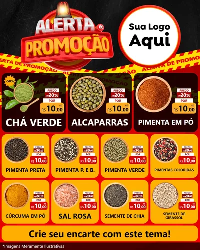 Modelo de Rede Social para Feed Instagram com o tema Alerta de Promoção para Produtos Naturais