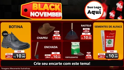 Modelo de TV para TV Horizontal com o tema Black November para Agropecuária