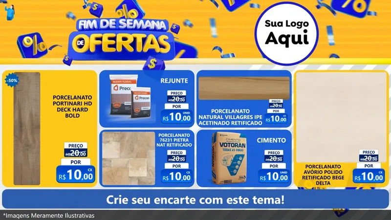 Modelo de TV para TV Horizontal com o tema Fim de Semana de Ofertas para Pisos e revestimentos