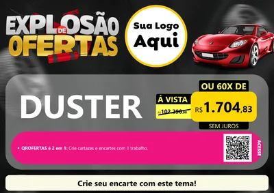 Modelo de Cartaz para Cartaz A4 Horizontal com o tema Explosão de Ofertas para Concessionaria de Carros
