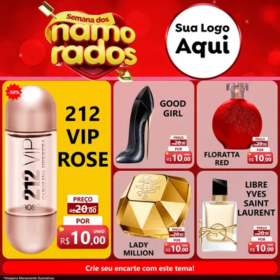 Modelo de Rede Social para Feed Facebook com o tema Semana dos namorados para Perfumes