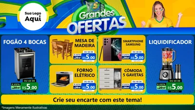 Modelo de TV para TV Horizontal com o tema Grandes Ofertas para Móveis e Eletro