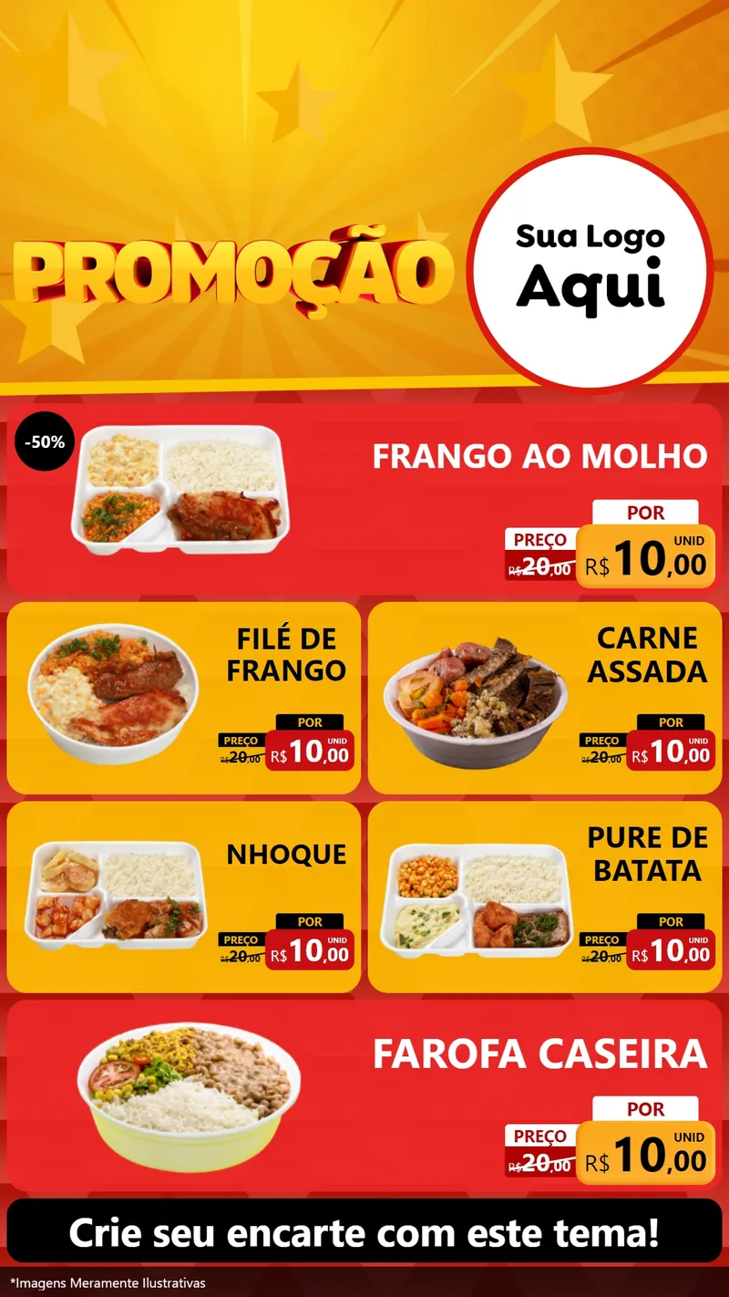 Modelo de TV para TV Vertical com o tema Promoção para Restaurante